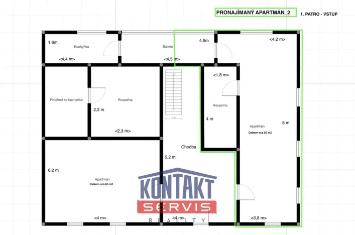 Pronájem bytu 1+kk, Prachatice - Oseky, 50 m2