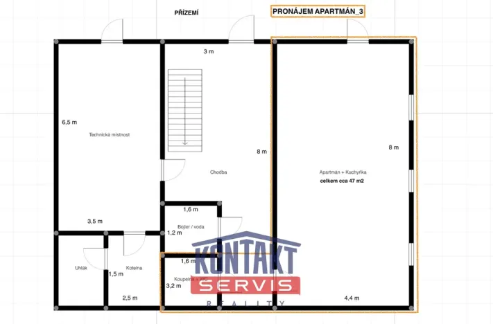Pronájem bytu 1+kk, Prachatice - Oseky, 47 m2