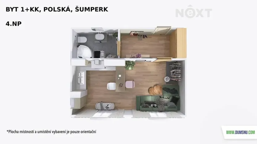 Prodej bytu 1+kk, Šumperk, Polská, 37 m2