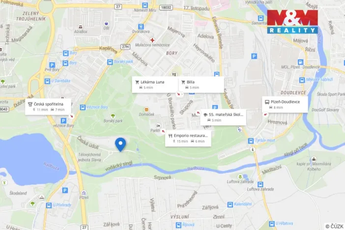 Pronájem bytu 2+kk, Plzeň, České údolí, 37 m2