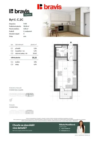 Prodej bytu 1+kk, Vyškov - Vyškov-Předměstí, 35 m2