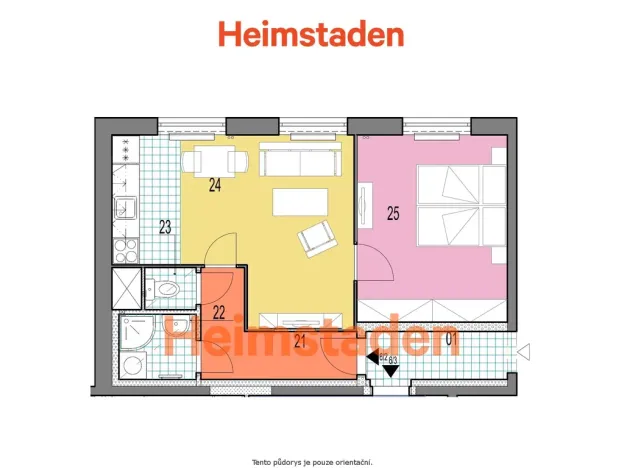 Pronájem bytu 2+kk, Frýdek-Místek - Frýdek, Nad Stadionem, 41 m2