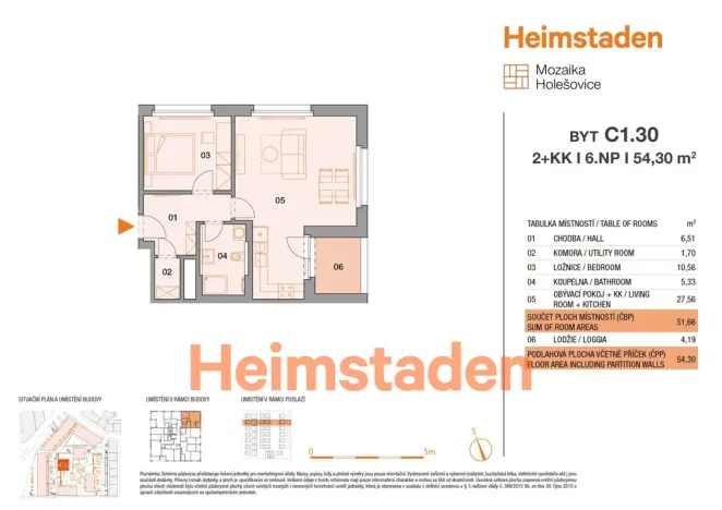 Pronájem bytu 2+kk, Praha - Holešovice, U Pergamenky, 54 m2