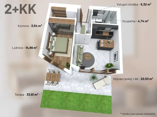 Pronájem bytu 2+kk, Praha - Stodůlky, Karla Kryla, 53 m2