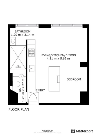 Pronájem bytu 1+kk, Praha - Záběhlice, Topolová, 31 m2