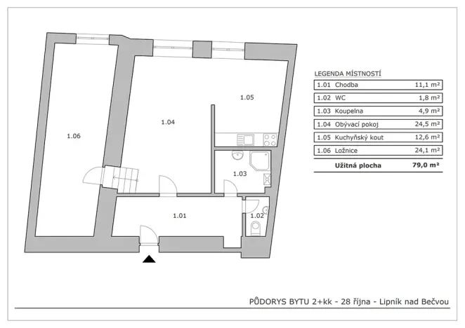 Pronájem bytu 2+kk, Lipník nad Bečvou, 28. října, 79 m2
