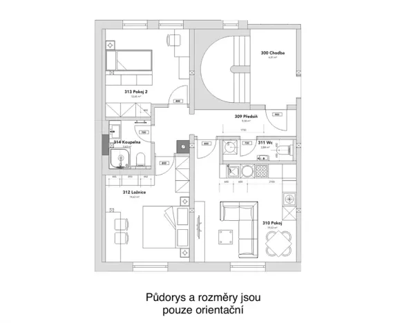 Pronájem bytu 3+kk, Plzeň, Dvorní, 61 m2