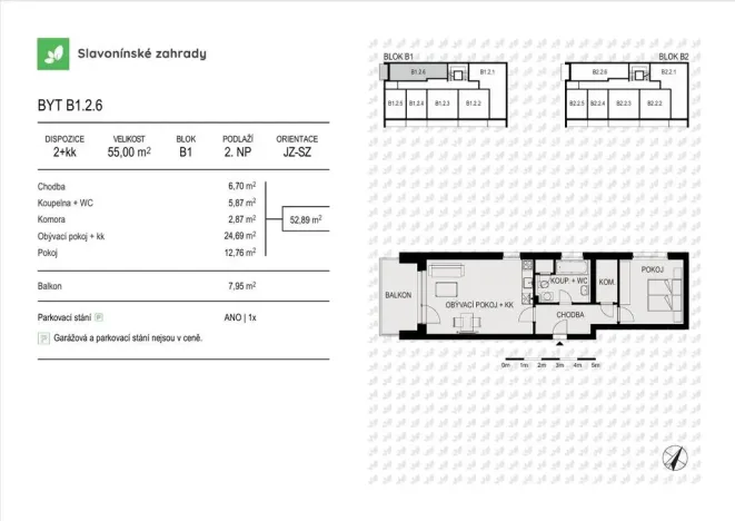 Prodej bytu 2+kk, Olomouc - Povel, Loudova, 53 m2