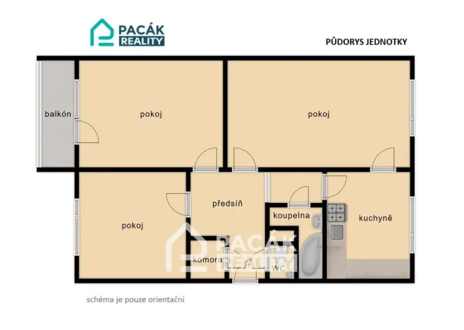 Prodej bytu 3+1, Olomouc, Nešporova, 74 m2