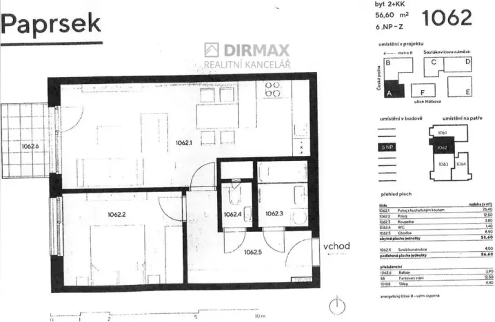 Pronájem bytu 2+kk, Praha - Stodůlky, Hábova, 61 m2