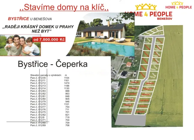Prodej pozemku pro bydlení, Bystřice, Na Čeperce, 800 m2