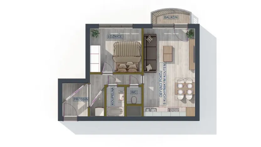 Prodej bytu 2+kk, České Budějovice - České Budějovice 2, Otavská, 45 m2