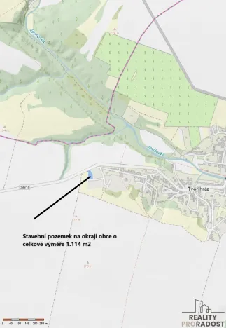 Prodej pozemku pro bydlení, Tvořihráz, 1114 m2