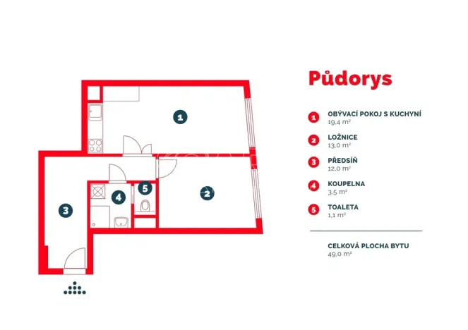 Pronájem bytu 2+kk, Praha - Vysočany, Sokolovská, 54 m2