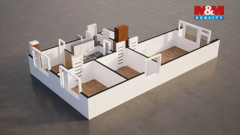 Prodej bytu 3+1, Ústí nad Labem - Ústí nad Labem-centrum, Ve Smyčce, 64 m2