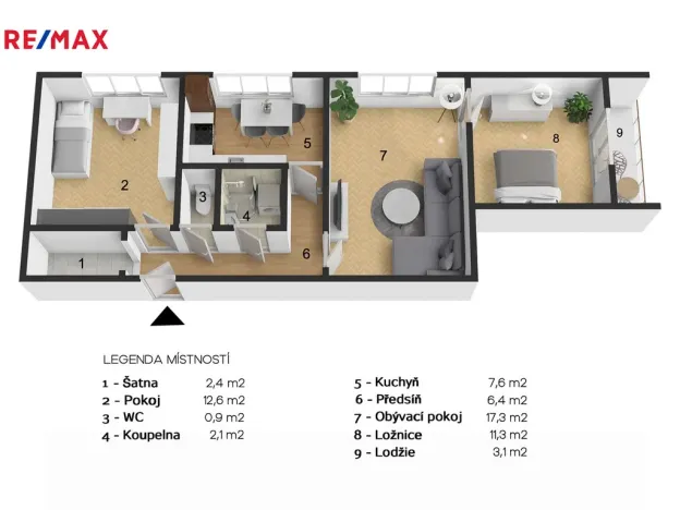 Pronájem bytu 3+1, Ostrava - Zábřeh, Výškovická, 65 m2