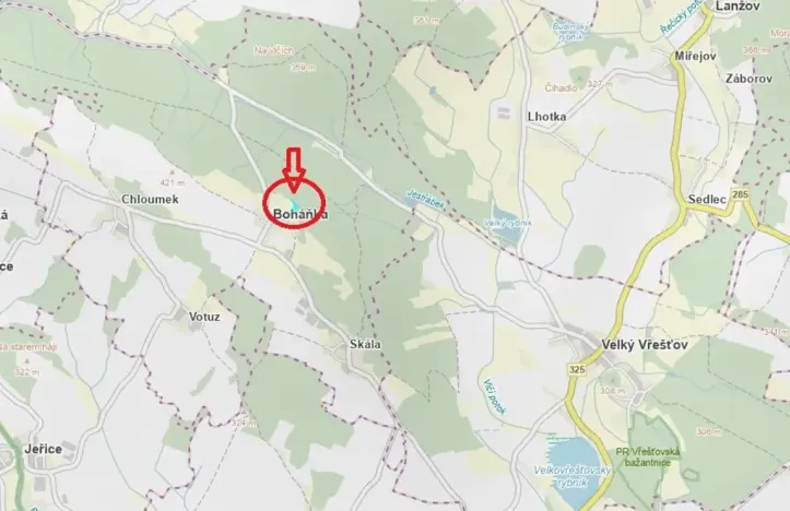 Prodej lesa, Boháňka, 3705 m2