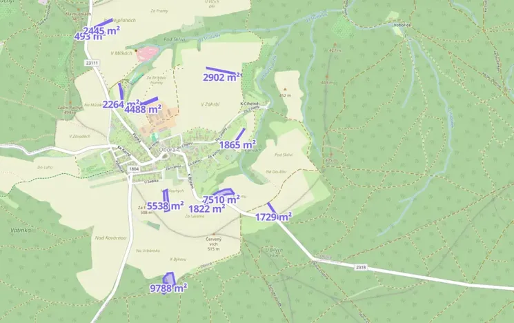 Prodej louky, Obora, 40844 m2