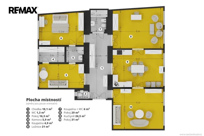 Pronájem bytu 4+1, Praha - Nové Město, Na Zderaze, 180 m2