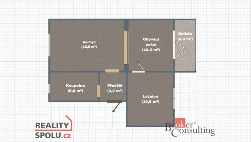 Pronájem bytu 2+1, Rybitví, Školní, 65 m2