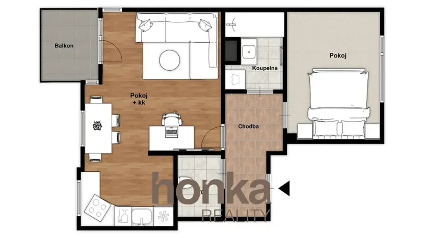 Prodej bytu 2+kk, Praha - Stodůlky, Harmonická, 54 m2