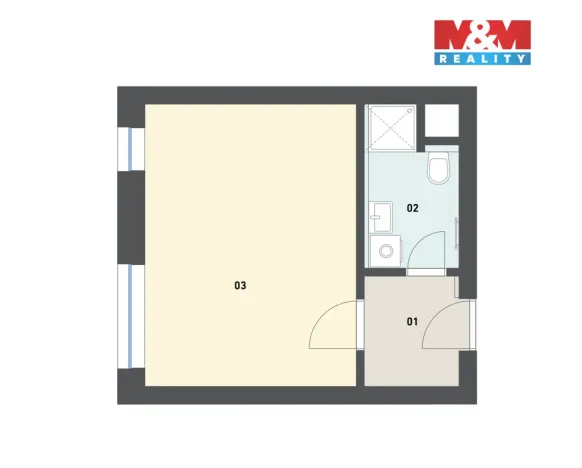 Prodej bytu 1+kk, Hradec Králové - Nový Hradec Králové, Antonína Petrofa, 32 m2