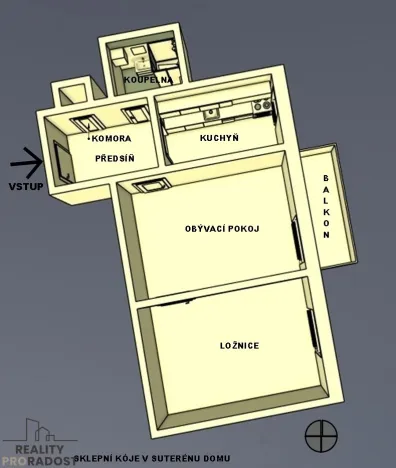 Pronájem bytu 2+1, Brno - Černá Pole, Slepá, 50 m2