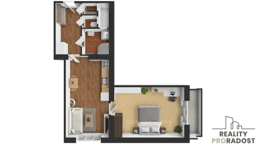 Pronájem bytu 2+kk, Praha - Vysočany, Prouzova, 50 m2