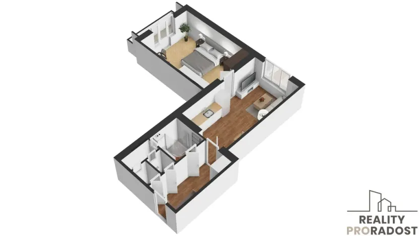 Pronájem bytu 2+kk, Praha - Vysočany, Prouzova, 50 m2