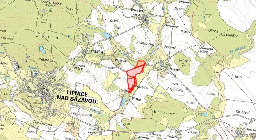 Prodej pole, Krásná Hora, 91455 m2