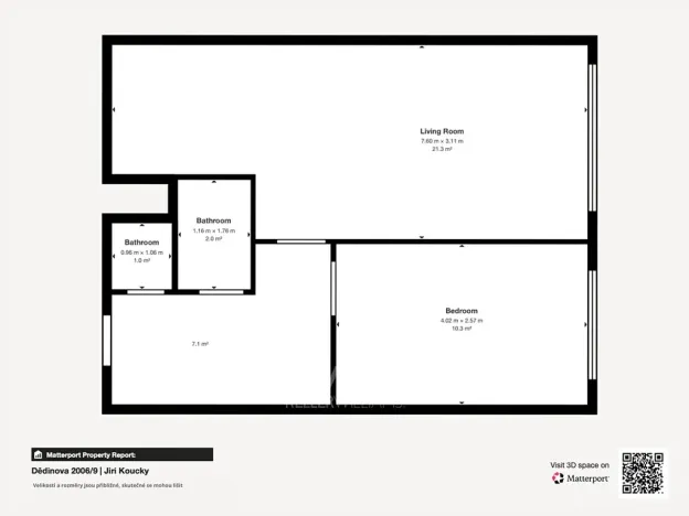Pronájem bytu 2+kk, Praha - Chodov, Dědinova, 47 m2