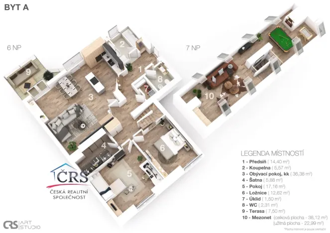 Prodej bytu 3+kk, Praha - Bubeneč, Na hutích, 124 m2