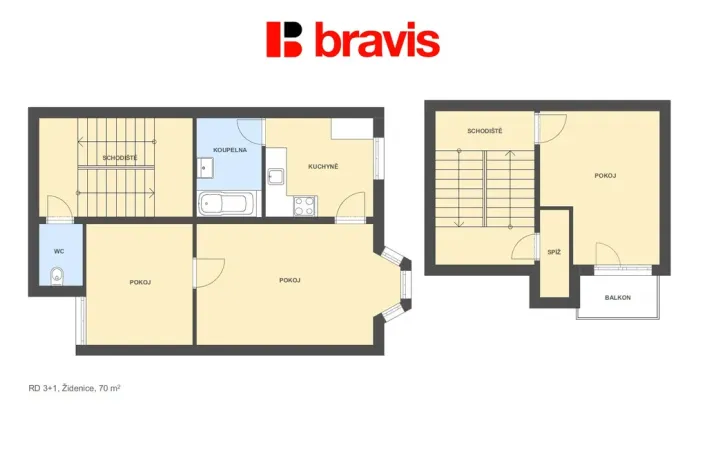 Pronájem bytu 3+kk, Brno - Židenice, Pechova, 70 m2