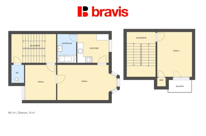 Pronájem bytu 3+kk, Brno - Židenice, Pechova, 70 m2