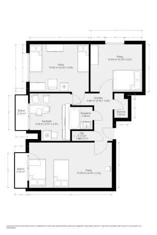 Pronájem bytu 3+1, Brno - Obřany, Fryčajova, 71 m2