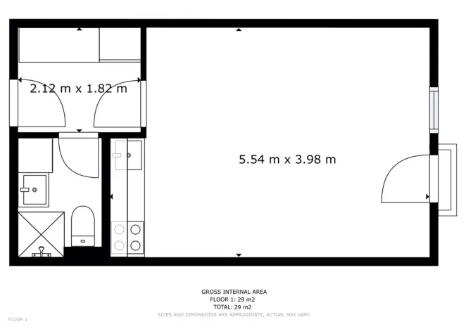 Pronájem bytu 1+kk, Hostivice, Školská, 28 m2