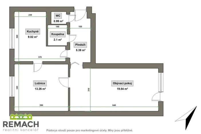 Pronájem bytu 2+1, Uherské Hradiště, Tůně, 55 m2