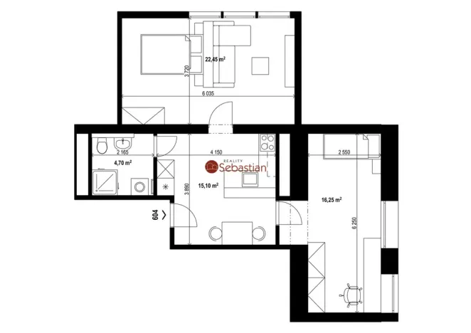 Pronájem bytu 2+1, Teplice - Trnovany, Antonína Sochora, 59 m2