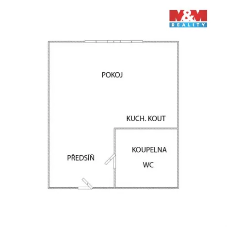 Pronájem bytu 1+kk, Jirkov, Studentská, 20 m2