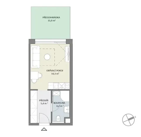 Prodej bytu 1+kk, Praha - Hlubočepy, Na Zlíchově, 25 m2