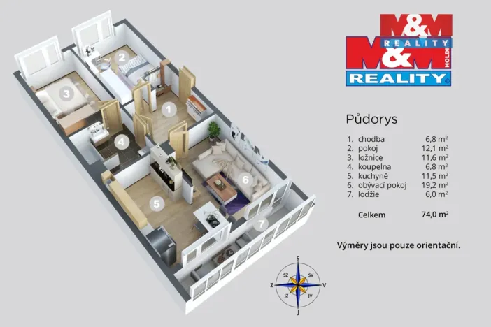 Prodej bytu 3+1, Most, Josefa Ševčíka, 68 m2