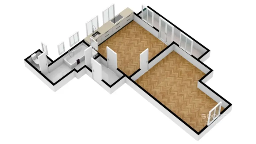 Pronájem bytu 2+kk, Praha - Podolí, Pravá, 50 m2