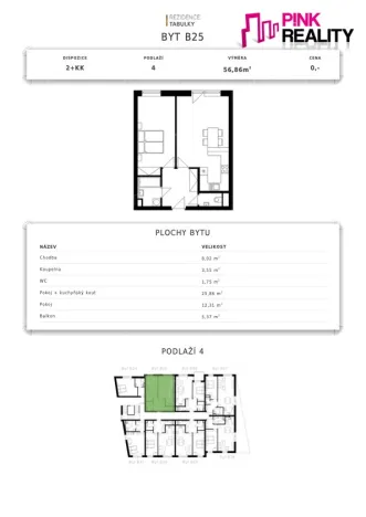 Pronájem bytu 2+kk, Kostelec nad Orlicí, K Tabulkám, 56 m2
