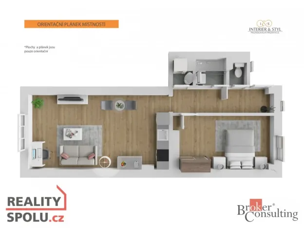 Pronájem bytu 2+kk, Praha - Krč, Za Zelenou liškou, 52 m2