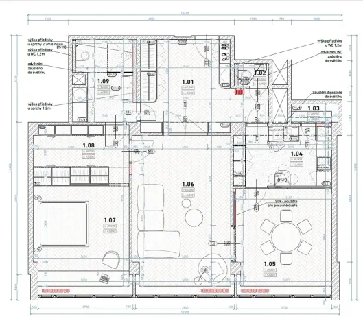 Pronájem bytu 3+1, Praha - Holešovice, Milady Horákové, 100 m2