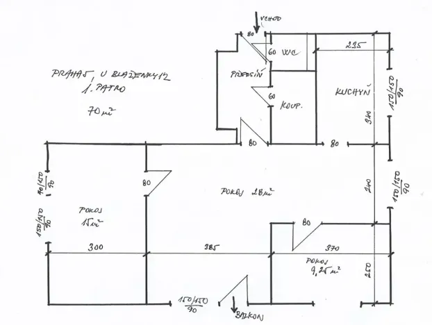Pronájem bytu 3+1, Praha - Smíchov, U Blaženky, 76 m2