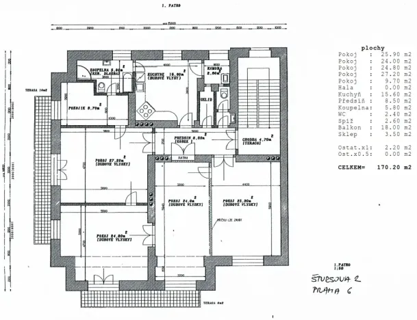 Pronájem bytu 5+1, Praha - Bubeneč, Štursova, 149 m2