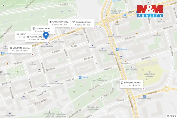 Pronájem bytu 1+1, Praha - Žižkov, Hartigova, 34 m2