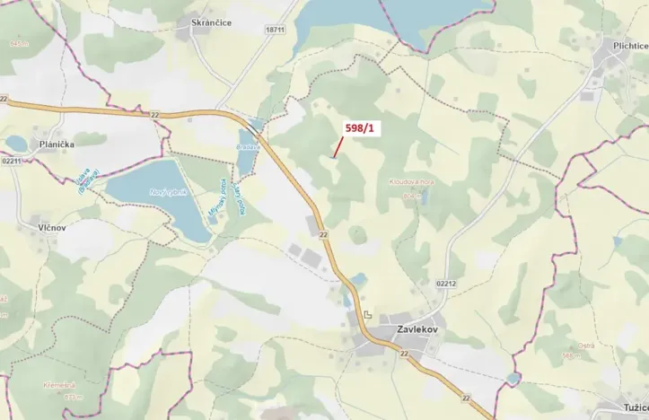 Dražba louky, Zavlekov, 272 m2