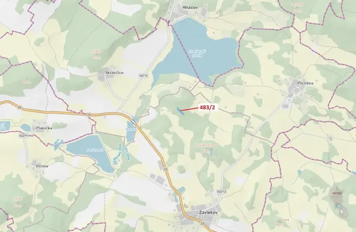 Dražba lesa, Zavlekov, 2895 m2